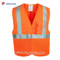 Orange Hi Vis Gilet de Sécurité Réfléchissant Gilets Poches Haute Réfléchissante Avertissement Gear Stripes Veste Gilet En Plein Air